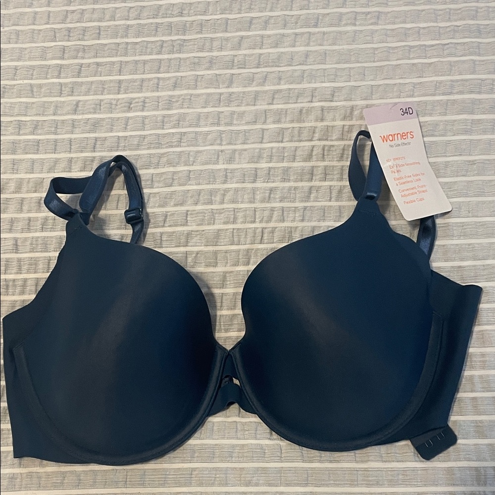 Warner's Navy Seamless Molded T-Shirt Bra